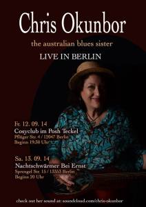 Chris in Berlin poster from her 2014 European Tour