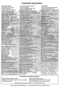 Poolerella Programme - Back Cover